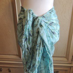 Cotton Aqua Paisley Large Sarong